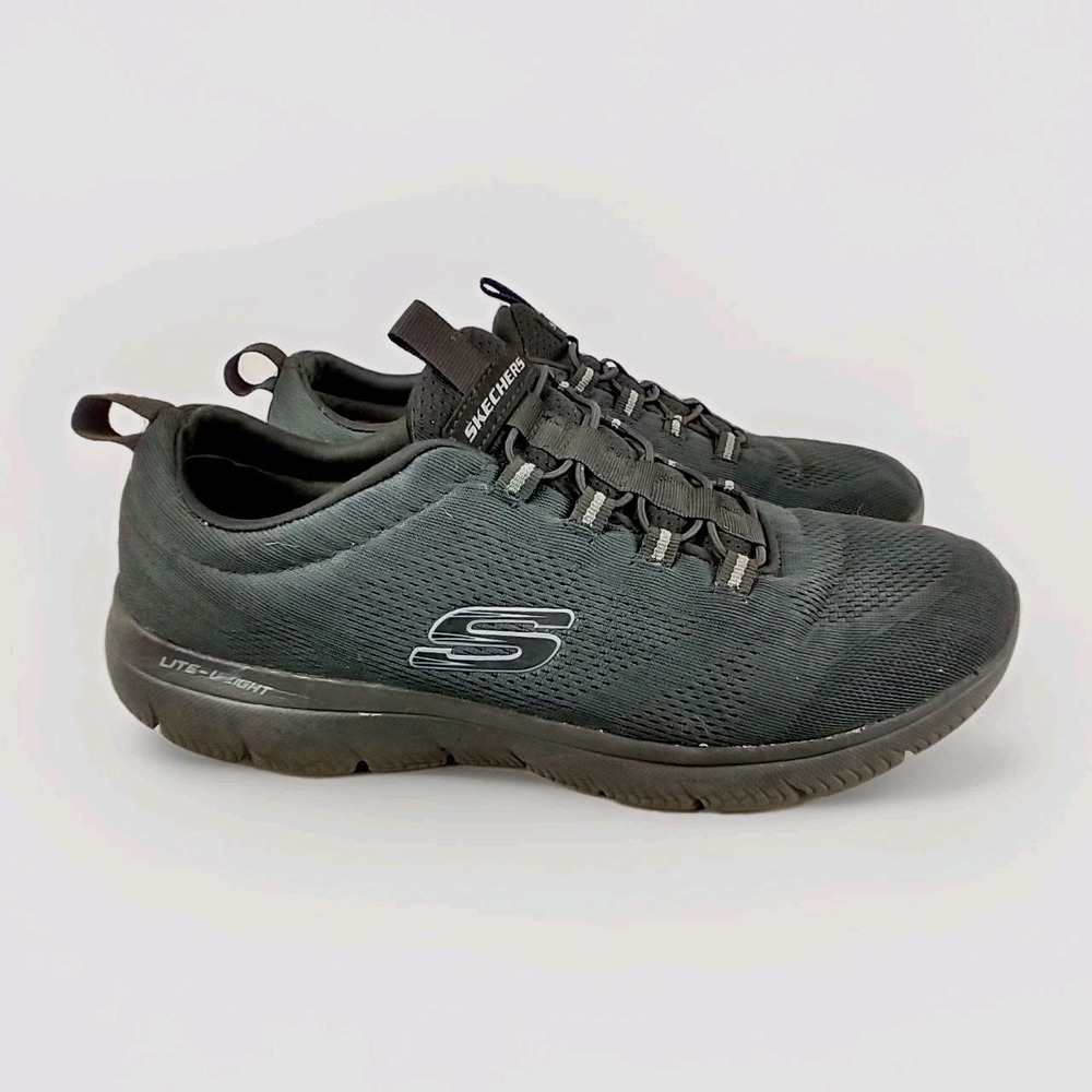 Skechers Mens Summits Louvin Black Slip On Sneakers 232186 BBK Size 12